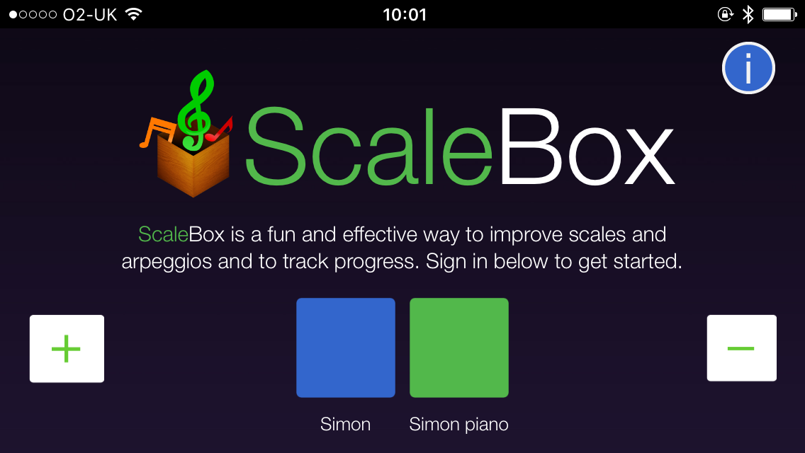 Scalebox app screen 1