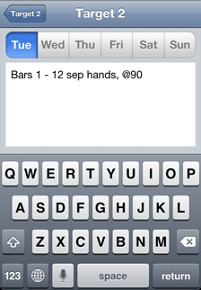 iOS Music Practice App daily practice tasks - Tuesday